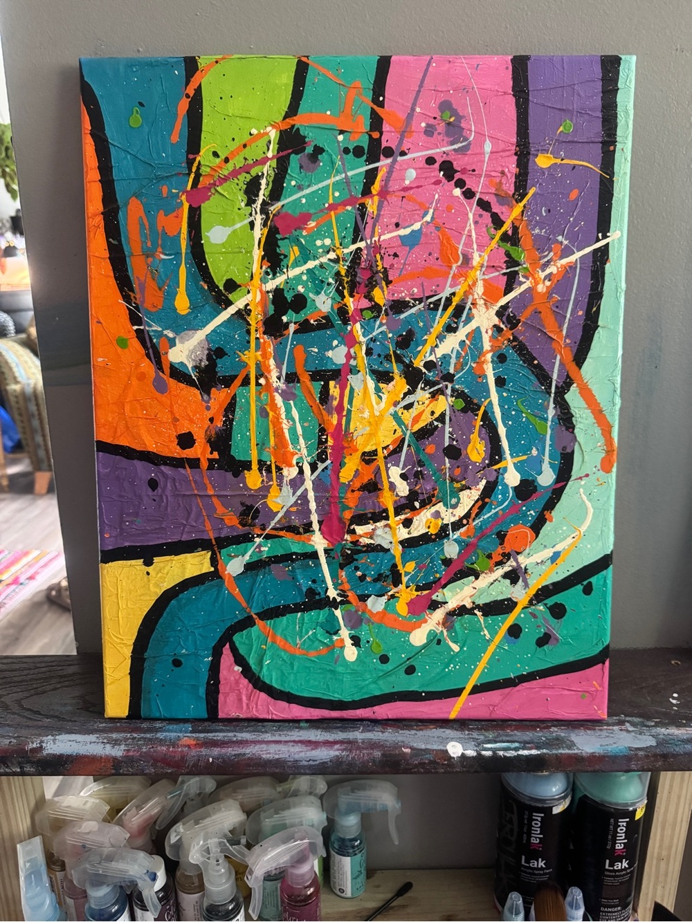 "Winnie Woodson" Original 16x20 Abstract Pop Art Canvas - "90s Vibe"